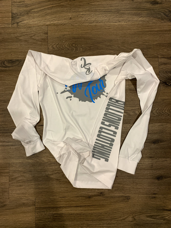 “World Tour” Long Sleeve (White/Grey/Baby Blue)